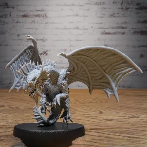 Unpainted DND Silver Dragon Wyrmling Flying Miniature Figurine, Tabletop Gaming Collectible, Fantasy World, Ideal Gift for Dungeon Masters and Collectors Alike - Designed by Epic Miniatures
