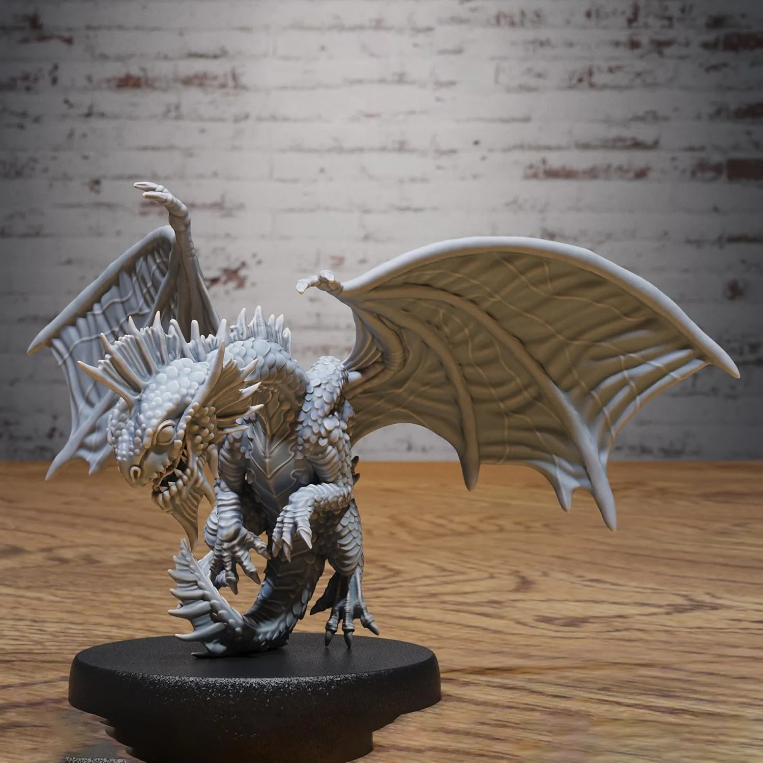 Unpainted DND Silver Dragon Wyrmling Flying Miniature Figurine, Tabletop Gaming Collectible, Fantasy World, Ideal Gift for Dungeon Masters and Collectors Alike - Designed by Epic Miniatures