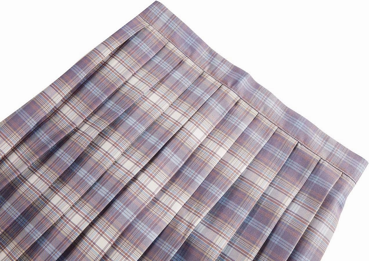 Urban CoCo Womens Uniforms Plaid Pleated Mini Skirt
