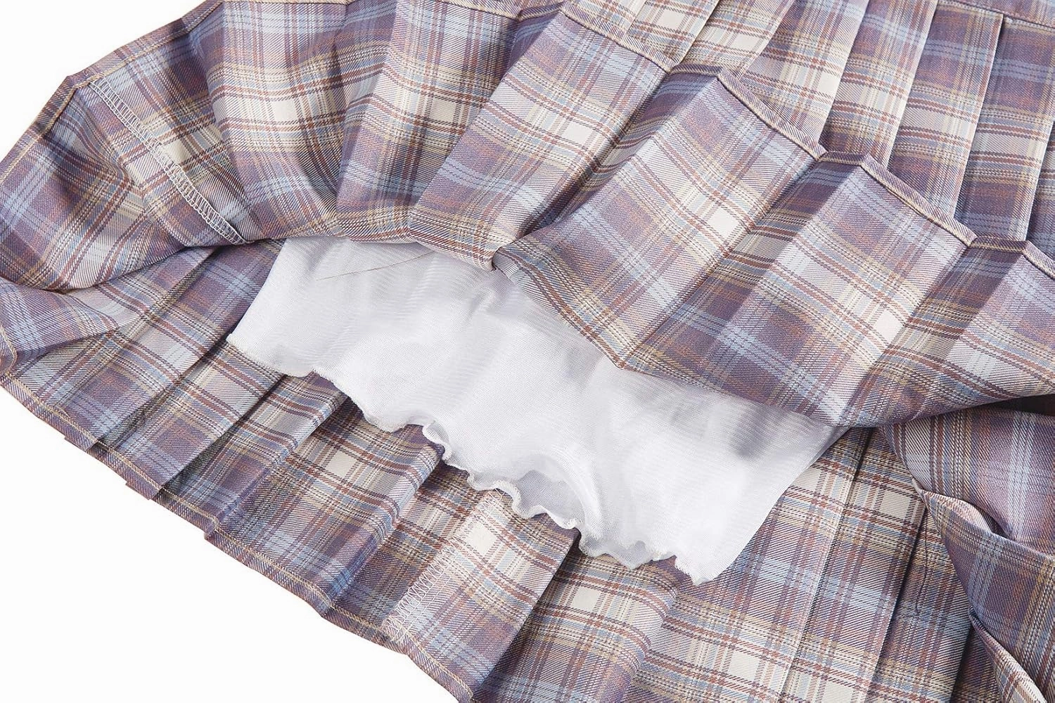 Urban CoCo Womens Uniforms Plaid Pleated Mini Skirt
