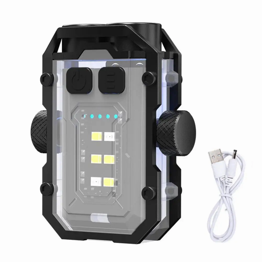 USB Rechargeable Keychain Flashlight - Dual Light Versatile Outdoor Safety Light for Camping and Fishing