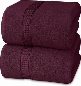 Utopia Towels Luxurious Jumbo Bath Sheet 2 Piece, 600 GSM, 35 by 70 Inches, 100% Ring Spun Cotton, Highly Absorbent and Quick Dry Extra Large Bath Towel, Super Soft Towel, Burgundy
