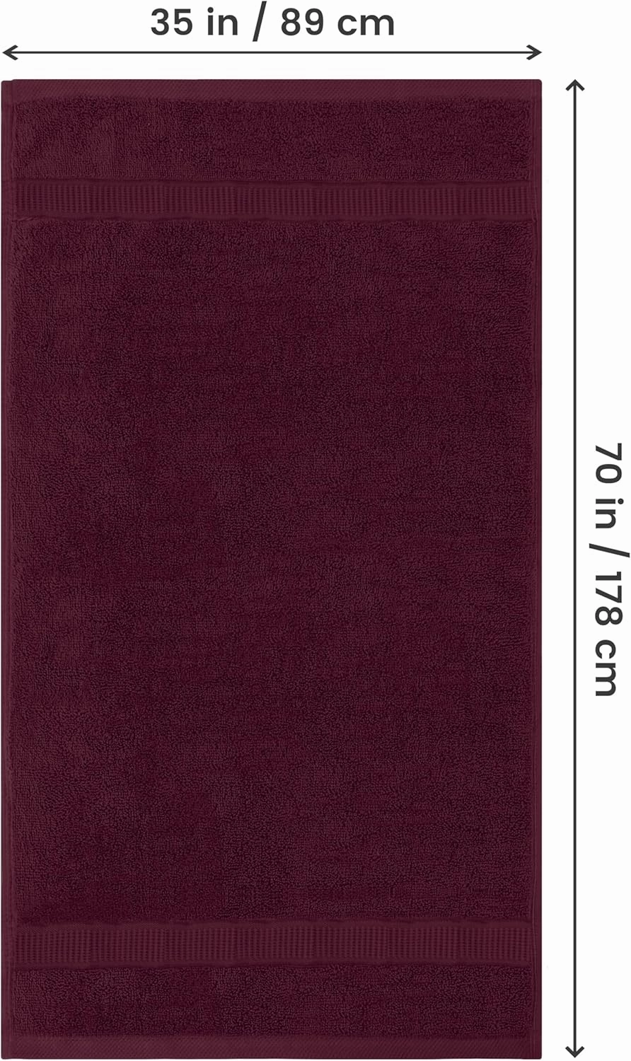 Utopia Towels Luxurious Jumbo Bath Sheet 2 Piece, 600 GSM, 35 by 70 Inches, 100% Ring Spun Cotton, Highly Absorbent and Quick Dry Extra Large Bath Towel, Super Soft Towel, Burgundy