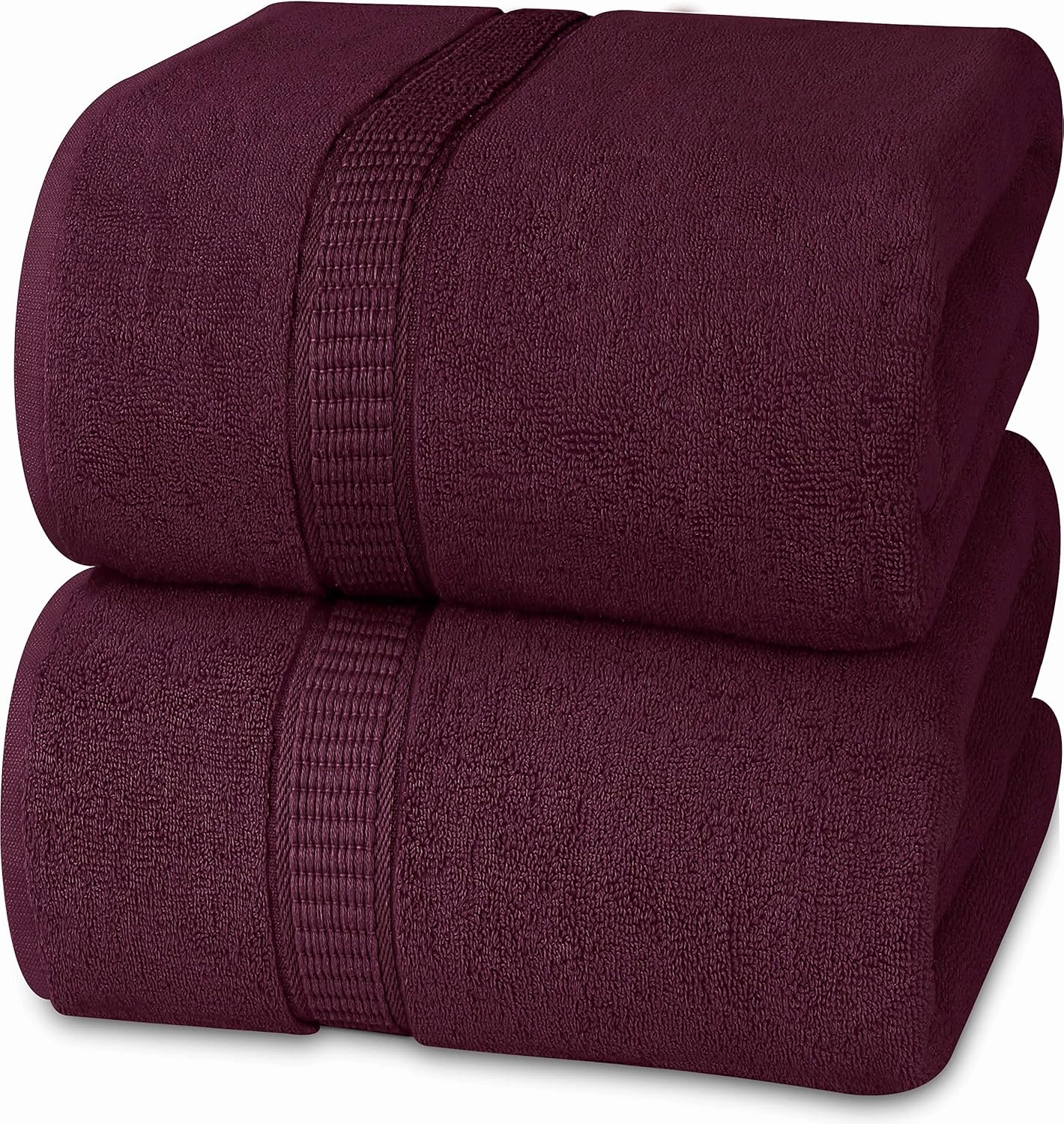 Utopia Towels Luxurious Jumbo Bath Sheet 2 Piece, 600 GSM, 35 by 70 Inches, 100% Ring Spun Cotton, Highly Absorbent and Quick Dry Extra Large Bath Towel, Super Soft Towel, Burgundy