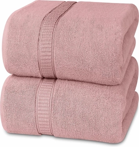 Utopia Towels Luxurious Jumbo Bath Sheet 2 Piece, 600 GSM, 35 by 70 Inches, 100% Ring Spun Cotton, Highly Absorbent and Quick Dry Extra Large Bath Towel, Super Soft Towel, Dusty Pink