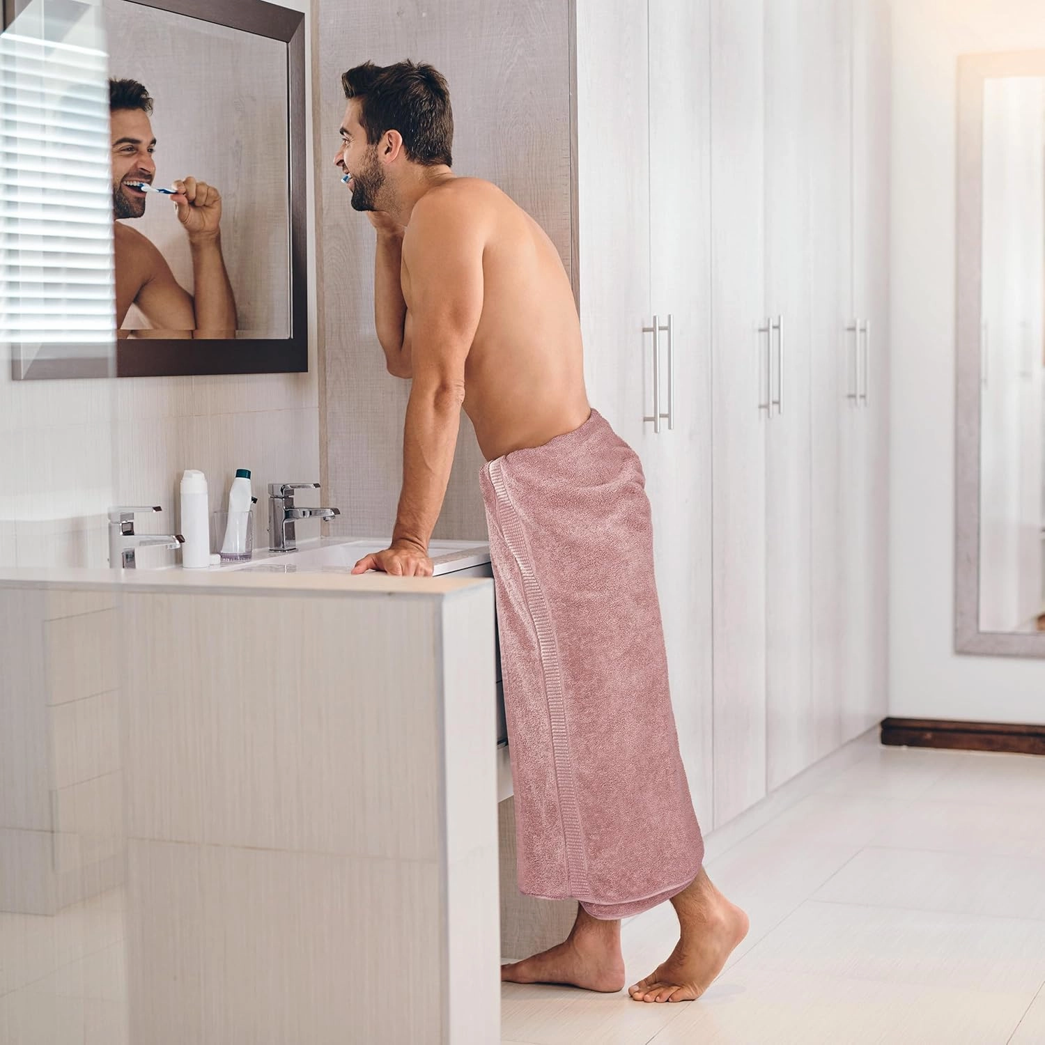 Utopia Towels Luxurious Jumbo Bath Sheet 2 Piece, 600 GSM, 35 by 70 Inches, 100% Ring Spun Cotton, Highly Absorbent and Quick Dry Extra Large Bath Towel, Super Soft Towel, Dusty Pink