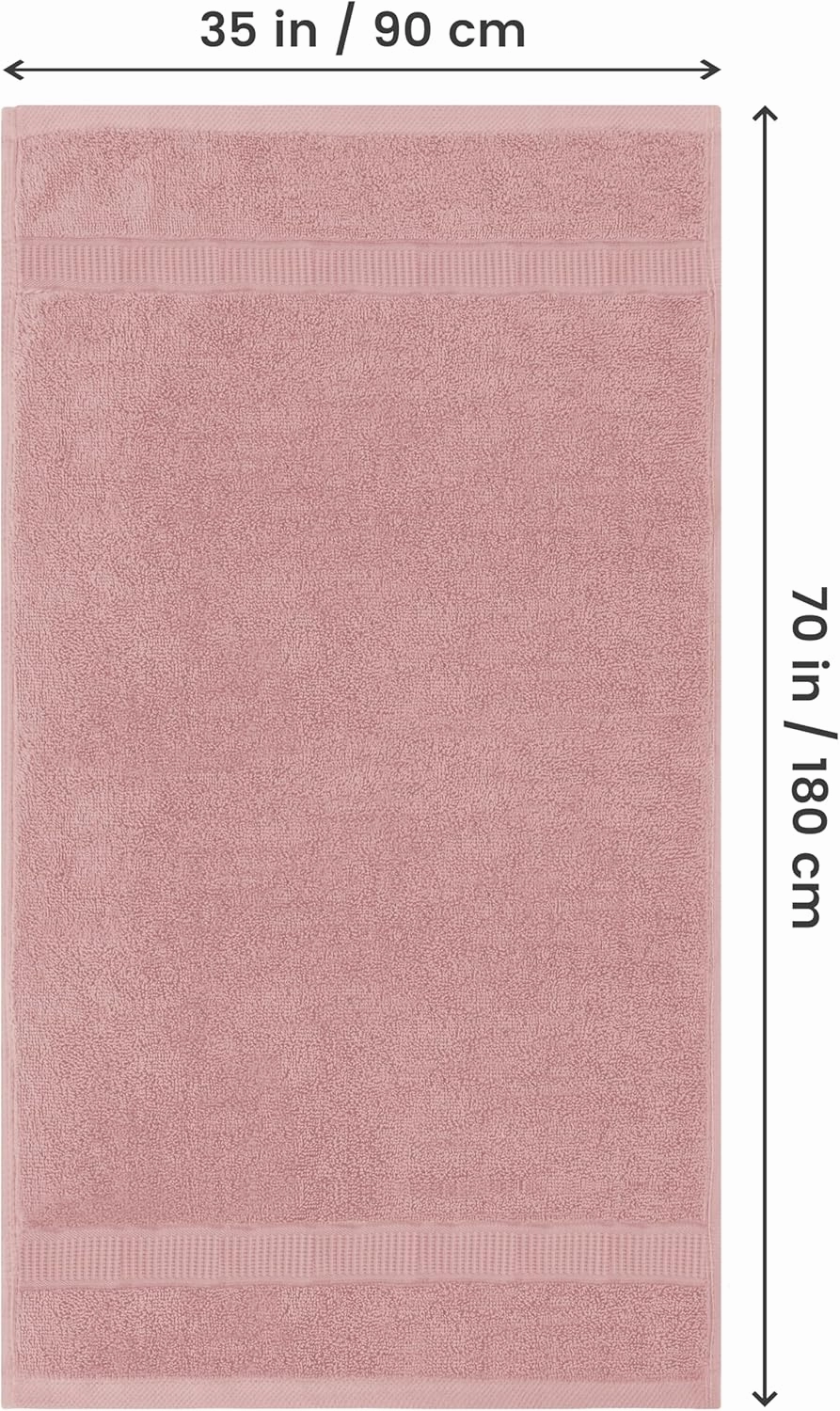 Utopia Towels Luxurious Jumbo Bath Sheet 2 Piece, 600 GSM, 35 by 70 Inches, 100% Ring Spun Cotton, Highly Absorbent and Quick Dry Extra Large Bath Towel, Super Soft Towel, Dusty Pink