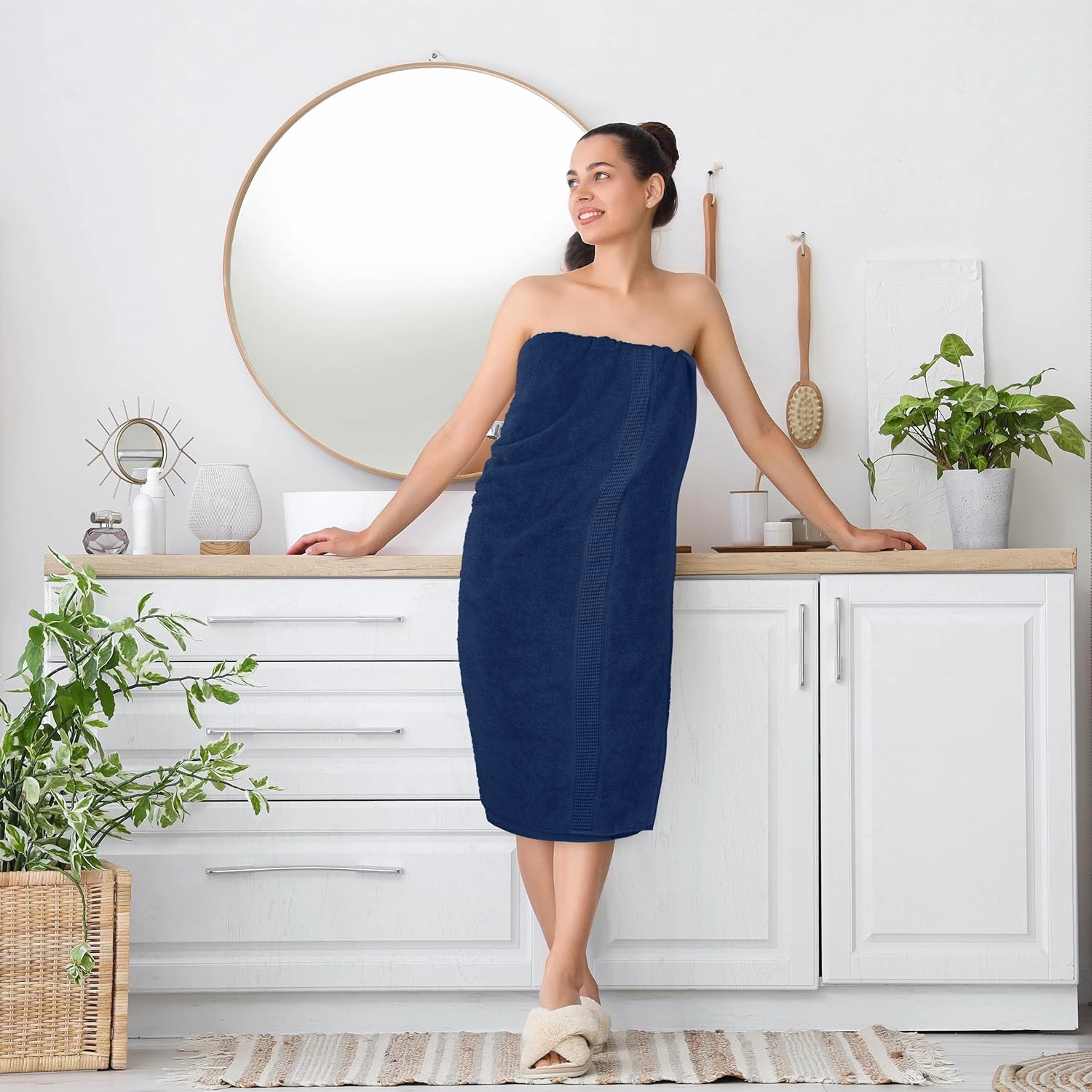 Utopia Towels Luxurious Jumbo Bath Sheet 2 Piece, 600 GSM, 35 by 70 Inches, 100% Ring Spun Cotton, Highly Absorbent and Quick Dry Extra Large Bath Towel, Super Soft Towel, Navy