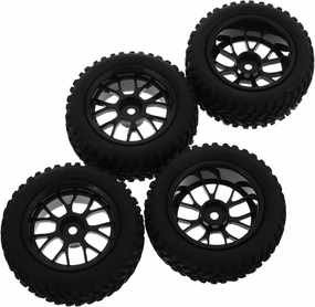 Vaguelly 4pcs Model Car Wheel Kit Plastic Tires for Toy Vehicle Modification Smooth Driving Design for Racing Car Accessories Easy to Install