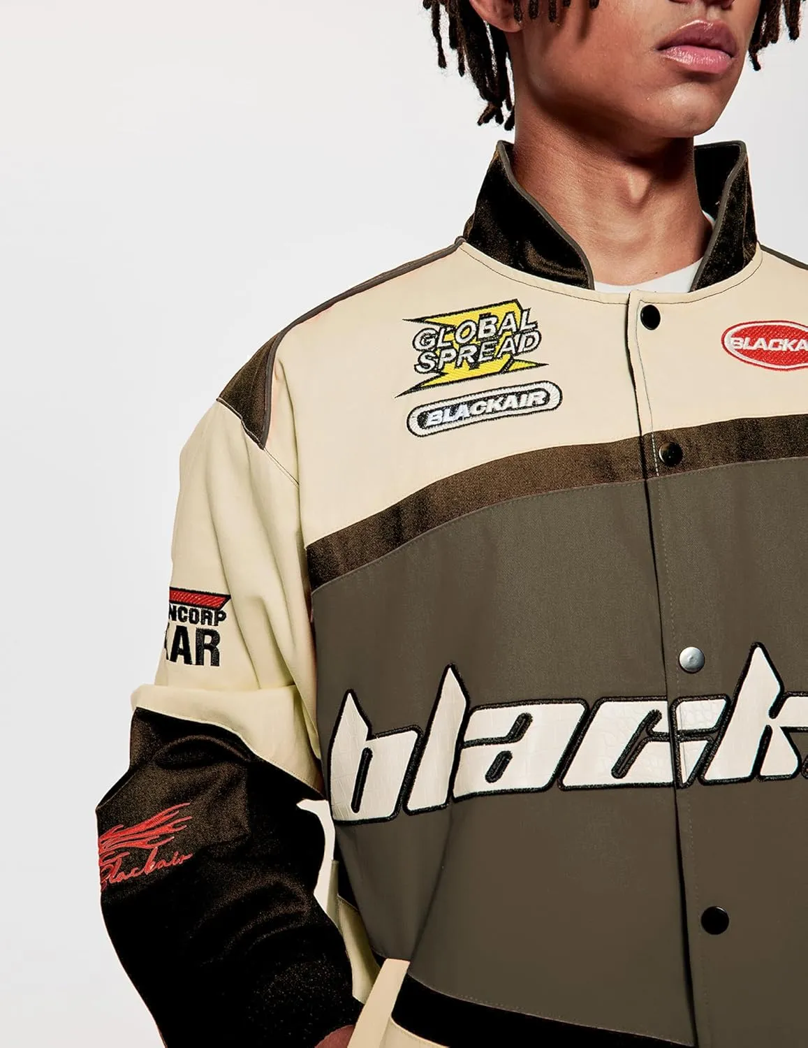 Vamtac Men's Varsity Jacket Vintage Letter Racer Oversized Baseball Bomber Unisex Streetwear Coats