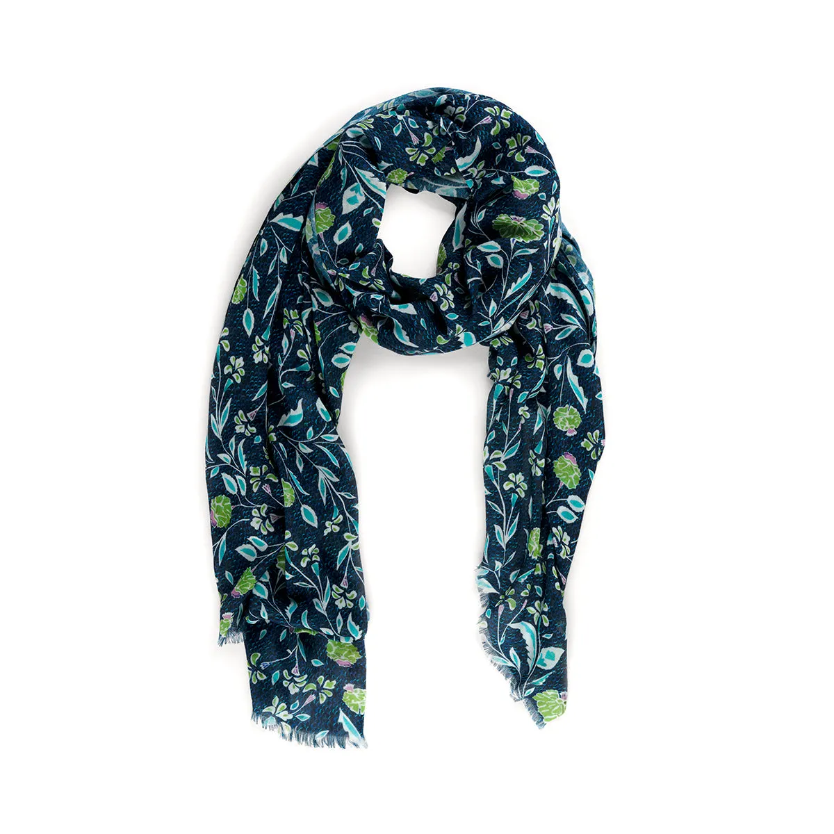 Vases & Cypress Trees Amid Flowers Scarf