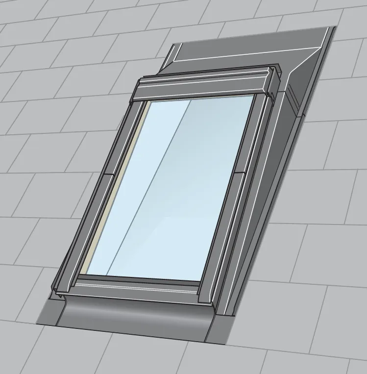 VELUX EAS 6000 Pro   Mini Dormer Flashing - For Slate & Flat Roofing Material up to 16mm thick (for roof pitches 20° - 75°)