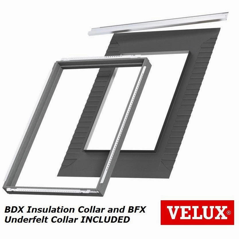 VELUX EDT 2000 Pro   Flashings - For Flat Interlocking Tiles (Including Insulation & Underfelt collars)