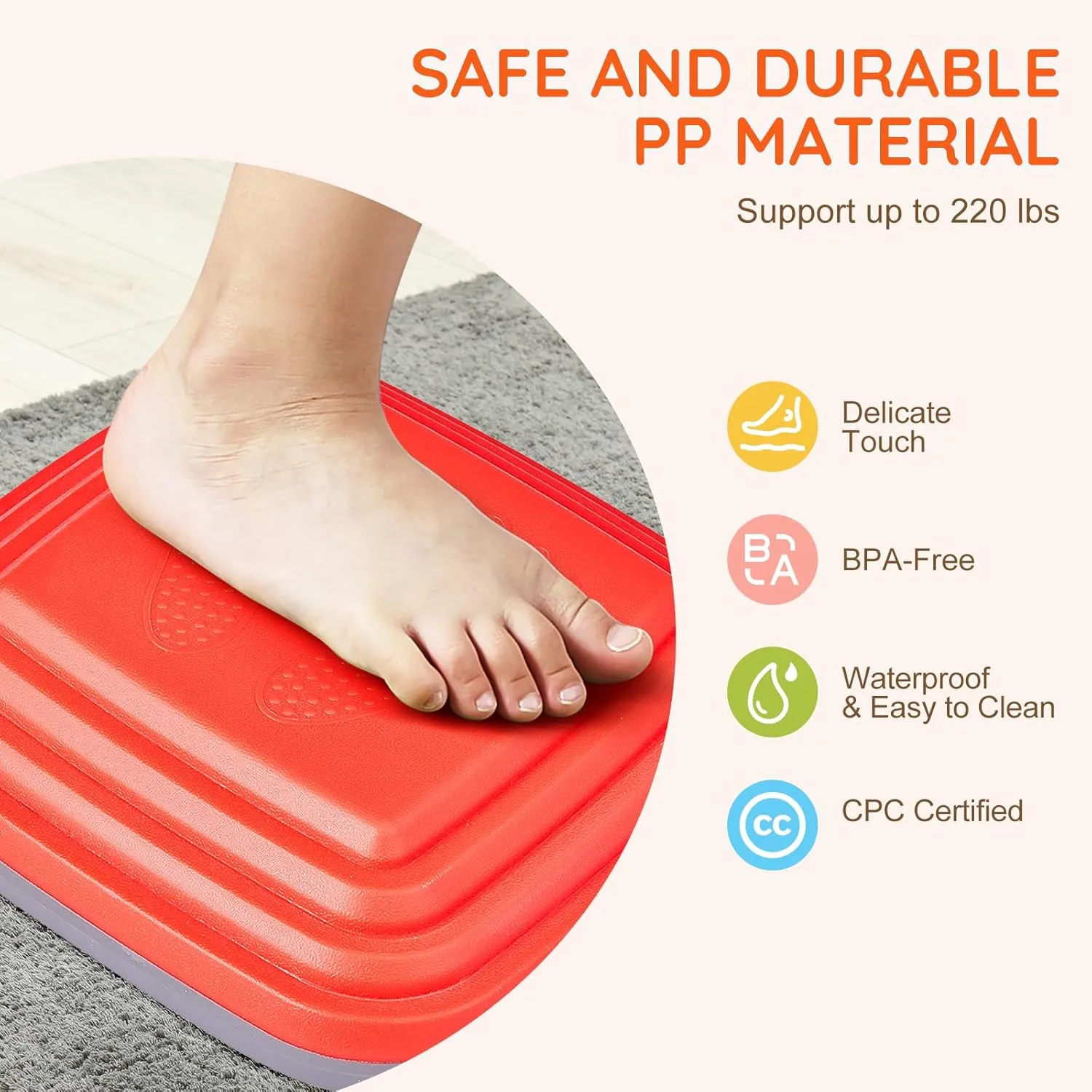 VEVOR Balance Stepping Stones for Kids, 10 PCS, Up to 220 lbs, Non-Slip Toddlers Sensory Stepping Stones, Obstacle Course Coordination Game Toys Indoor or Outdoor Play for Children Aged 3 4 5 6 7 8 