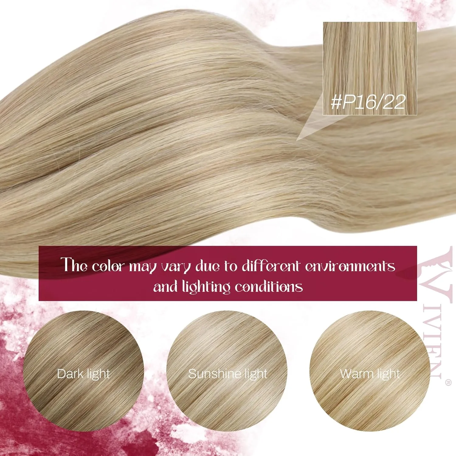 Vivien Nano Bead Hair Extensions Human Hair 20 Inch Golden Blonde Highlight Ash Blonde Nano Ring Hair Extensions Human Hair Pre Bonded Invisible 50G/50S