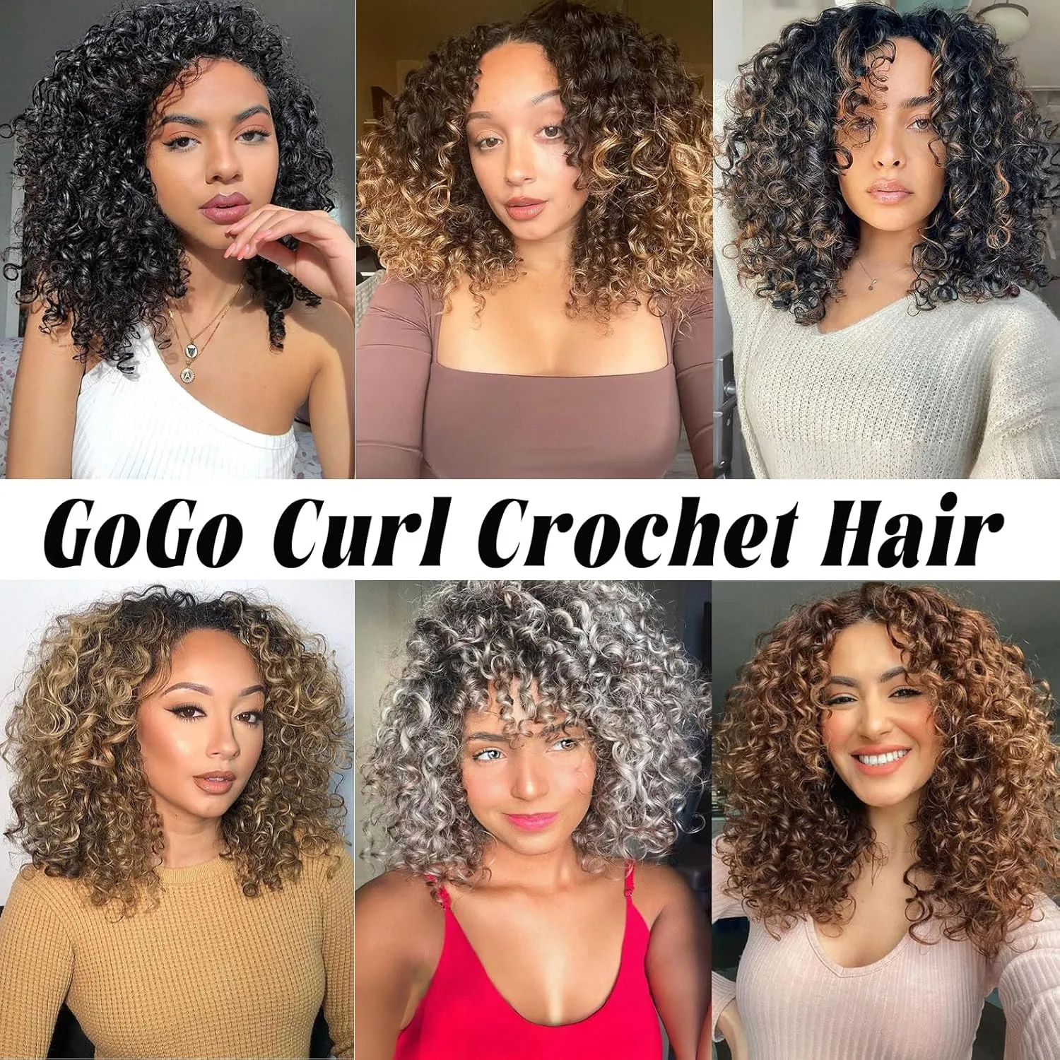 Vomella GoGo Curl Crochet Hair 8 Packs Water Wave 10 Inch Curly Crochet Hair for Women Short Beach Curl Synthetic Deep Twist Extensions(OT4/30#)