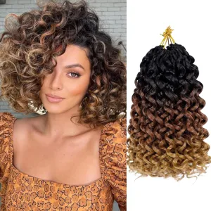 Vomella GoGo Curl Crochet Hair 8 Packs Water Wave Hair 10 Inch Curly Crochet Hair for Women Short Beach Curl Hair Synthetic Deep Twist Hair Extensions(1B/30/27#)
