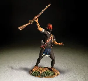 W. Britain's Toy Soldiers American Revolution 16088 Woodland Indian Yelling War Cry 1:30 Scale Pewter