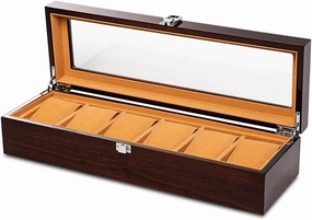 Watch Storage Box Mechanical Watch Storage Box Watch Display Box Household Large-Capacity sunroof with Lock Made of Pure Solid Wood (3/5/6/8/10/12/18 Watch Position)