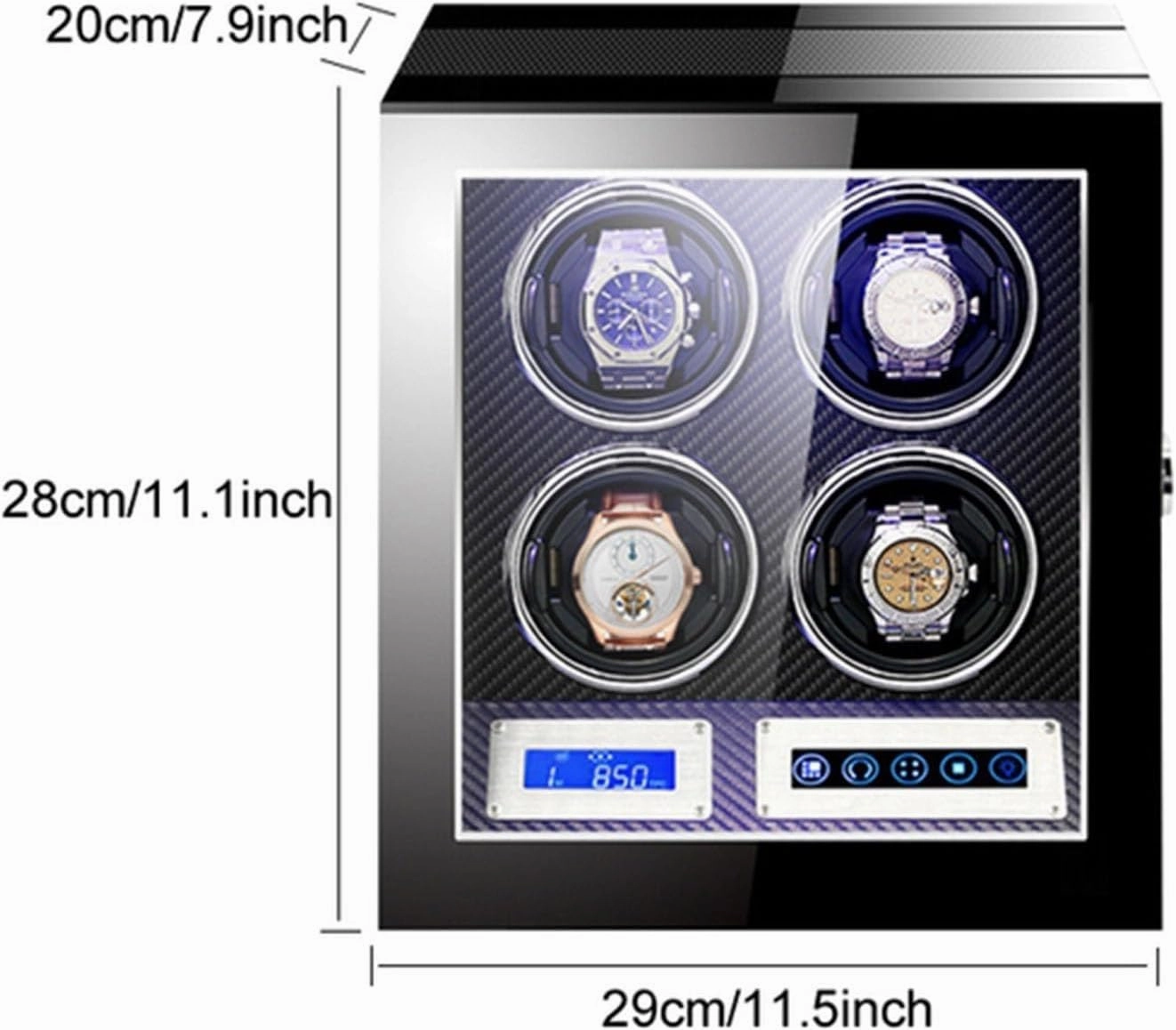Watch Winder Automatic Watch Winding Box for 2/3/4/6/9/12 Watches Luxury Mechanical Watch Storage Case with Japanese Motor Remote Control LED Lights LCD Touch Screen
