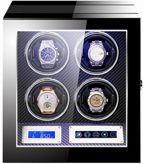 Watch Winder Automatic Watch Winding Box for 2/3/4/6/9/12 Watches Luxury Mechanical Watch Storage Case with Japanese Motor Remote Control LED Lights LCD Touch Screen