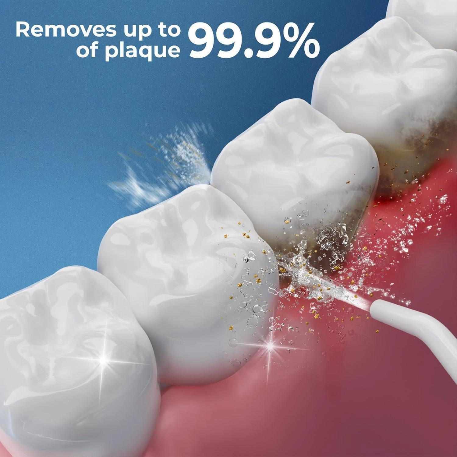 Water Flosser Cordless Pick for Teeth, 4 Modes, Gentle on Gums, Removes Plaque & Food Particles, B. WEISS High-Power, Rechargeable & Waterproof Oral Irrigator; 6 Tips Included, Porcelain White