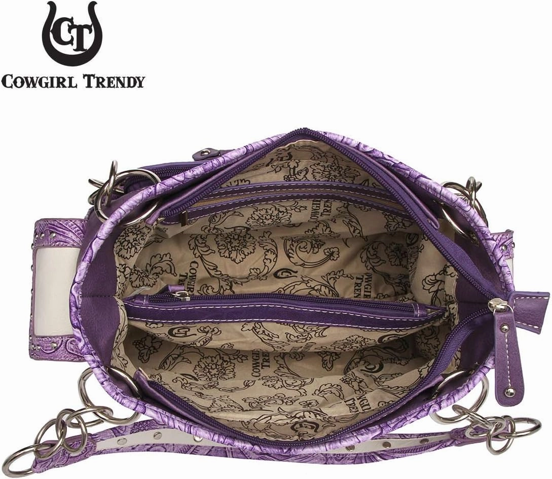 Western Style Spring Butterfly Flower Purse Women Country Handbag Rhinestone Stud Shoulder Bag Wallet Set