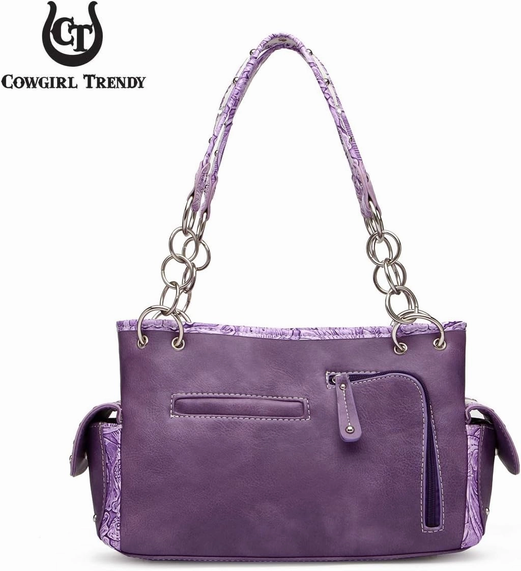 Western Style Spring Butterfly Flower Purse Women Country Handbag Rhinestone Stud Shoulder Bag Wallet Set