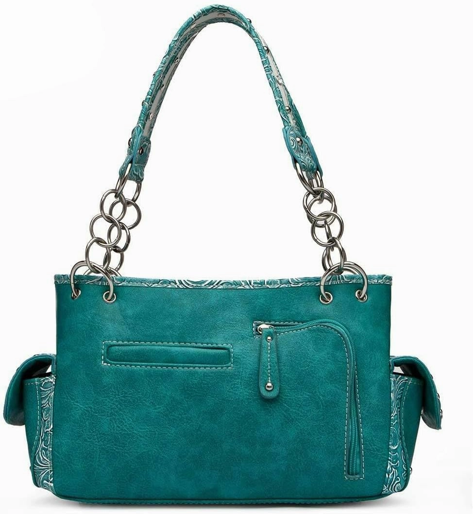 Western Style Springtime Embroidery Butterfly Floral Leather Totes Purse Country Handbag Women Shoulder Bag Wallet Set