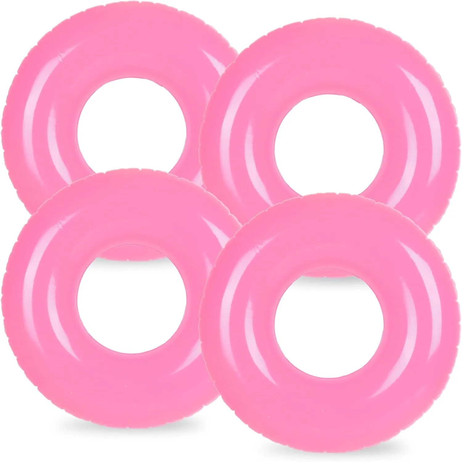 Whaline 4Pcs Inflatable Pool Float Toy Swim Tube Ring Pool Tube for Teen Boy Girl Outdoor Summer Swimming Pool Beach Party Favor Supplies