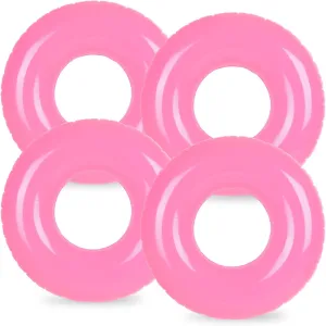 Whaline 4Pcs Inflatable Pool Float Toy Swim Tube Ring Pool Tube for Teen Boy Girl Outdoor Summer Swimming Pool Beach Party Favor Supplies