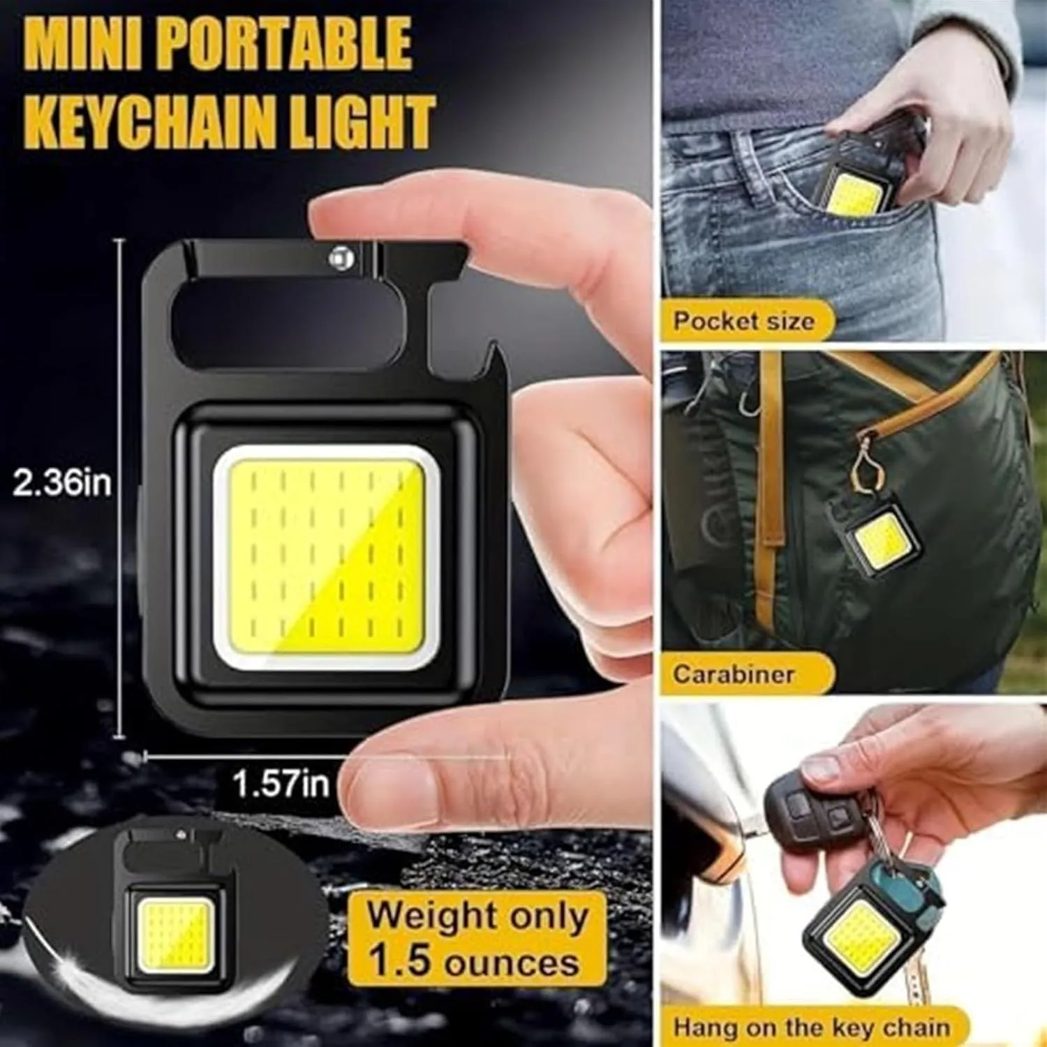 White Rows Keychain Light,White Rows Cob Keychain Work Light 5000 Lumens,White Rows Key Light,Whiterows Key Light,Whiterows Cob Keychain Light,Whiterows Key Chain Light For Camping Fishing (6PC)