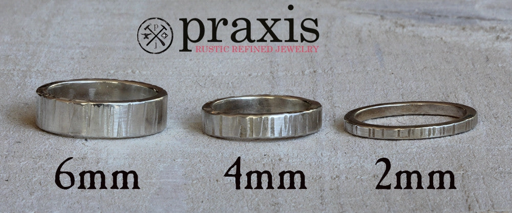 Wide Men's tree bark wedding ring