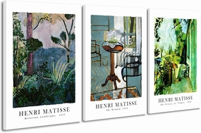 Wieco Art Large Canvas Wall Art Set of 3 Henri Matisse Aesthetic Posters The Terrace, St.Tropez The Window Moroccan Landscape Matisse Prints Posters for Home Decorations