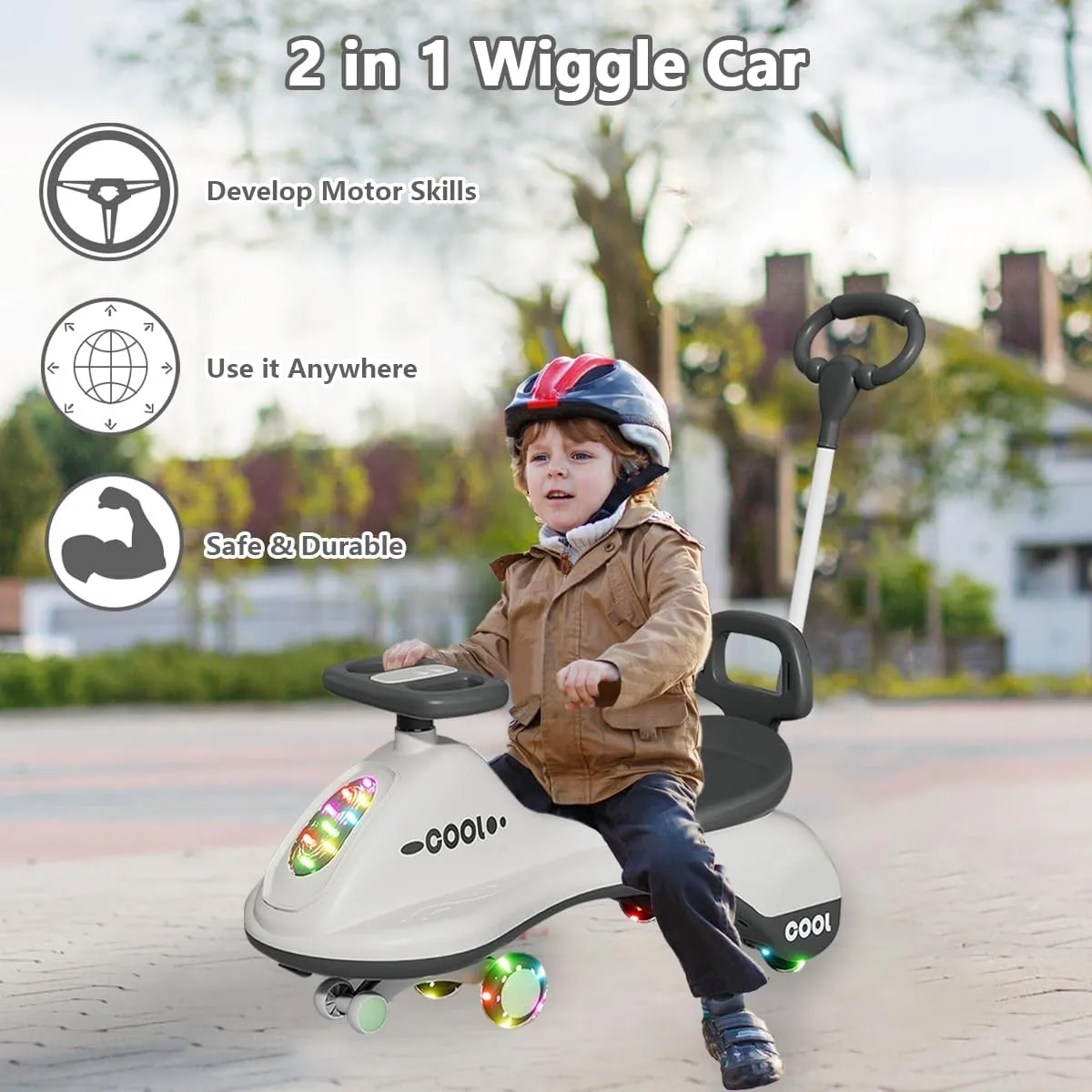 Wiggle Car push-on with Parental Handle-BZ-688-3T
