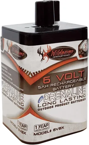WILDGAME INNOVATIONS eDRENALINE 6V Spring Style Rechargeable Battery Outdoor Long-Lasting Powerful 6-Volt 5Ah Spring Top Battery