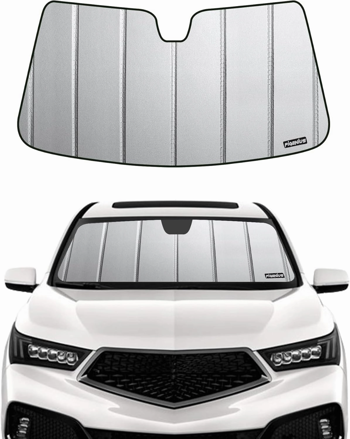 Windshield Sun Shade for Acura MDX 2014-2020,Front Window Sunshade,6 Layers Sun Shield,Block UV Rays Dashboard Shield,Insulation Sun Shade Accordion Fold
