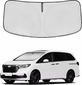 Windshield Sun Shade for Honda Odyssey 2018-2025 Double Layer 240T Front Window Shade Custom Fit Odyssey Sun Visor Foldable Shade Blocks UV Rays Summer Must Have Car Accessories