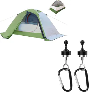 Winter Camping Tent - Lightweight & Waterproof Backpacking Tent & 2 Magnetic Camping Hooks, Heavy-Duty Tent Hanger Hooks with Magnet Clip