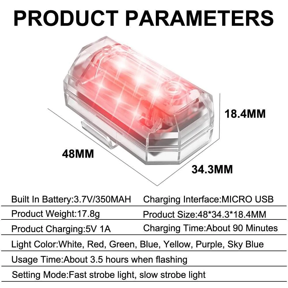 Wireless Remote Control Flasher - Anti-Collision Safety Light