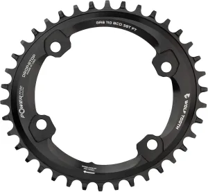 Wolf Tooth Elliptical Gravel Road Bike 110 BCD Spider Asymmetric 4-Bolt Oval Chainring for Shimano GRX Cranks (38 Tooth, Drop-Stop B, PowerTrac, MTB)