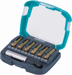 wolfcraft 2963000 Bit Box, 0 V, Multi-Colour, 25 mm, Set of 7 Piece