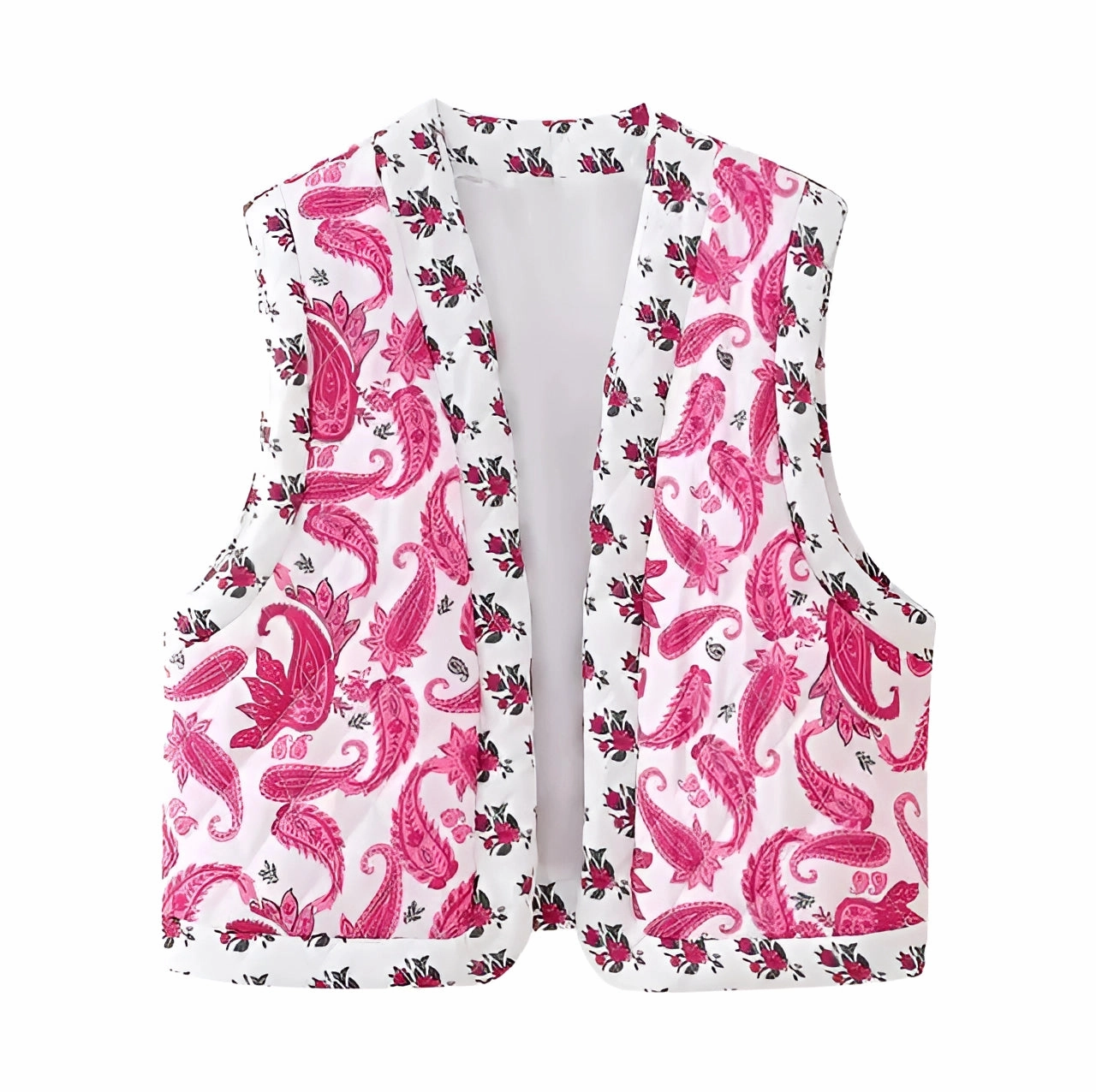 Women's Lightweight Floral Embroidered Bomber Jacket - Red & White