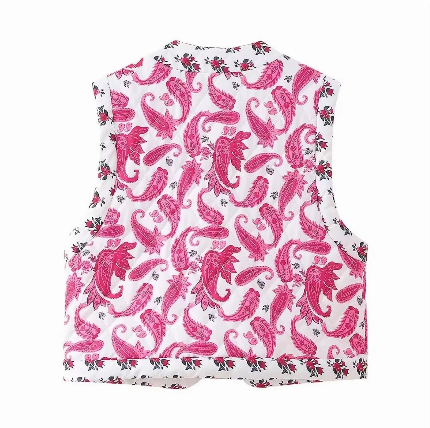 Women's Lightweight Floral Embroidered Bomber Jacket - Red & White