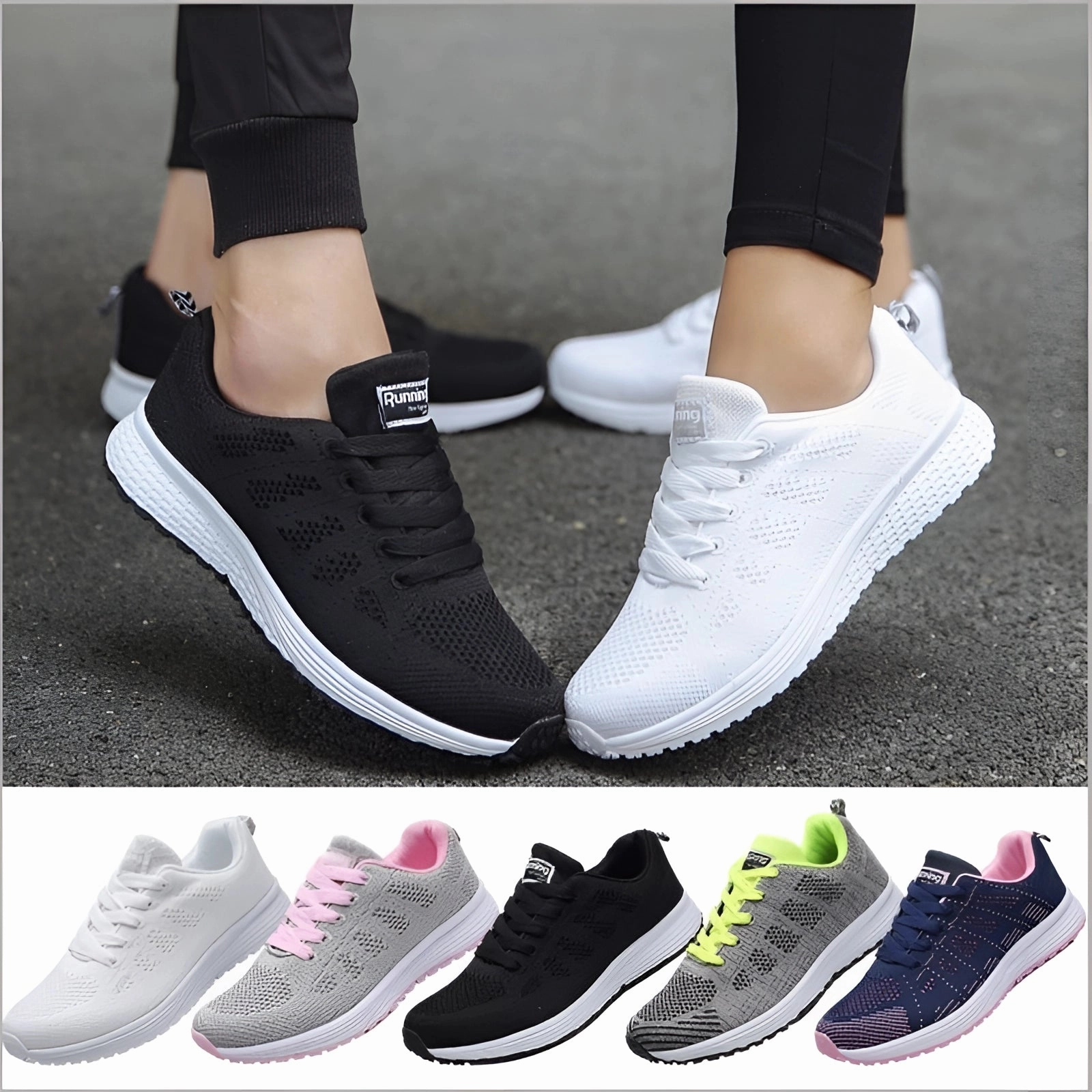Women's Lightweight Sneakers: Breathable Pink Running Shoes