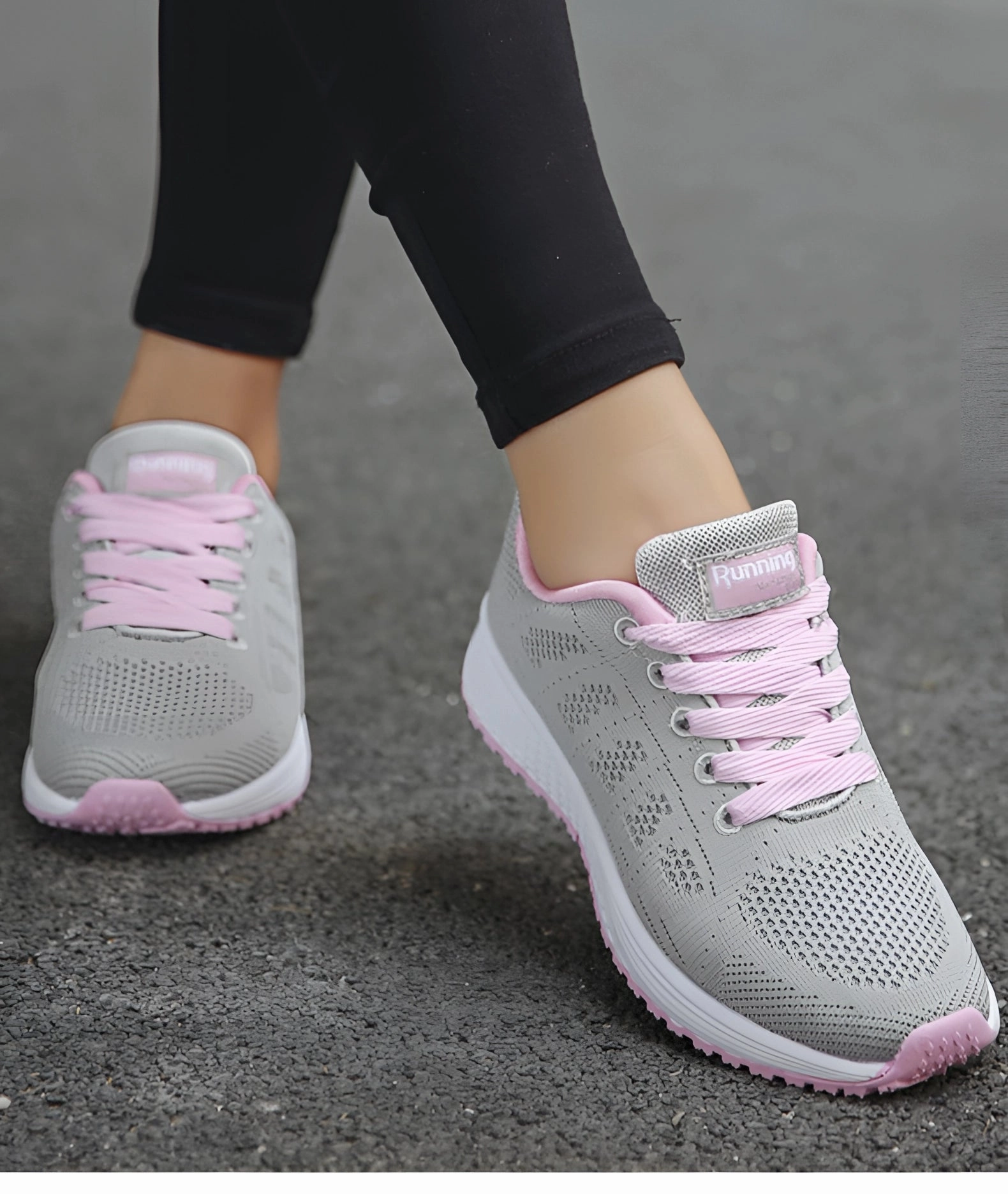 Women's Lightweight Sneakers: Breathable Pink Running Shoes