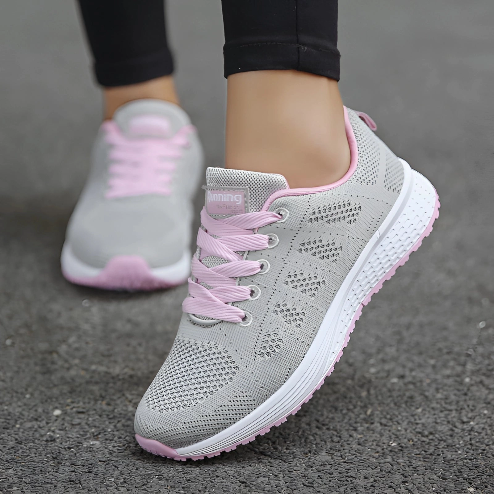 Women's Lightweight Sneakers: Breathable Pink Running Shoes