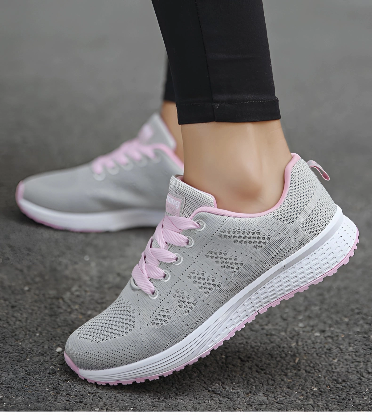 Women's Lightweight Sneakers: Breathable Pink Running Shoes