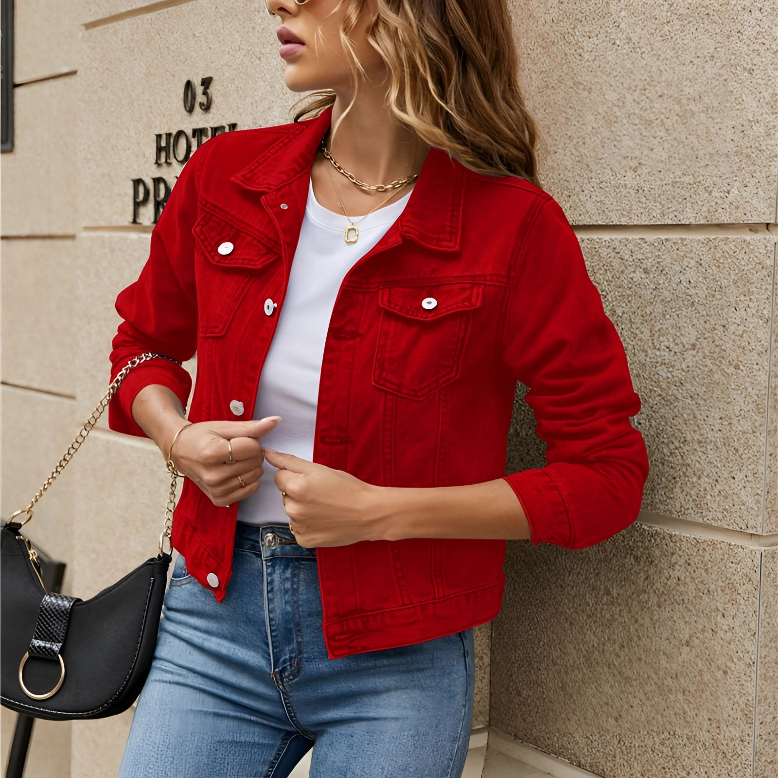 Women's White Denim Jacket - Lightweight Summer Fashion Outerwear