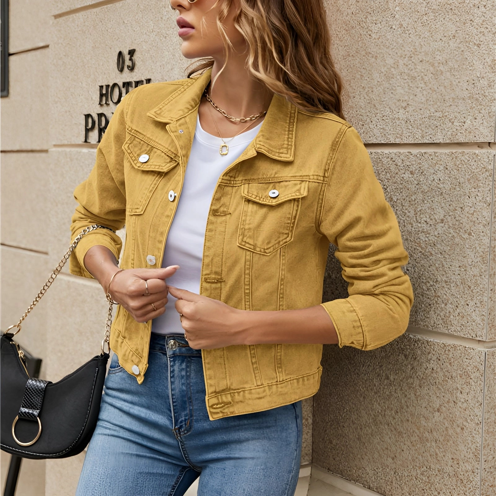 Women's White Denim Jacket - Lightweight Summer Fashion Outerwear
